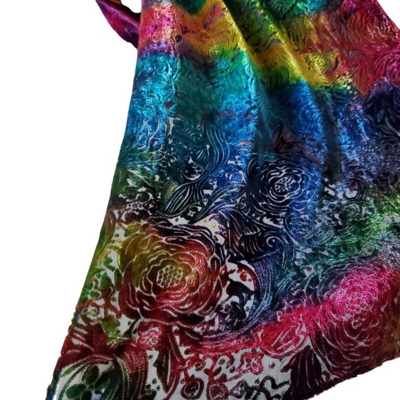 Stunning Chico’s Velvet Rainbow Burnout Scarf / Wrap / Shawl - Picture 3 of 7